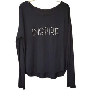 Sudara Womans Navy XL Bat‎ Wing INSPIRE Long Sleeve Shirt